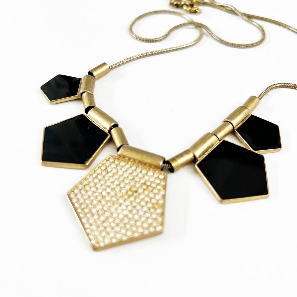 Madewell Long Pave Crystal Sliding Geometric Necklace